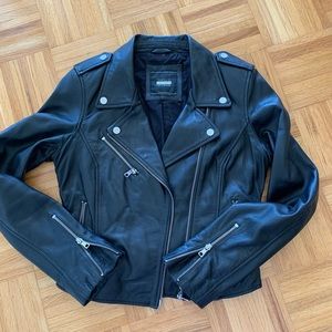Leather biker jacket